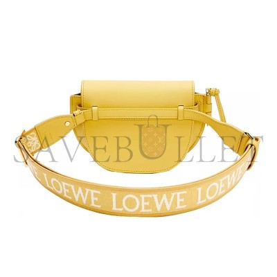LOEWE MINI GATE DUAL BAG IN SOFT CALFSKIN AND JACQUARD A650N46X13-7969 (21*12.5*9.5cm)
