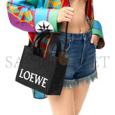 LOEWE SMALL LOEWE FONT TOTE IN RAFFIA A685B59X01-1100 (24*19.5*11cm)