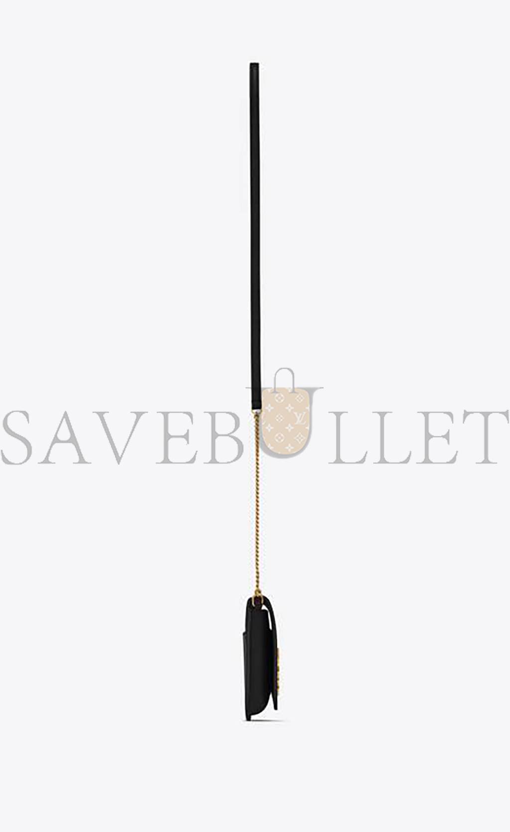 YSL CASSANDRE PHONE HOLDER WITH STRAP IN SMOOTH LEATHER 6350950U40J1000 (18*11*2.5cm)