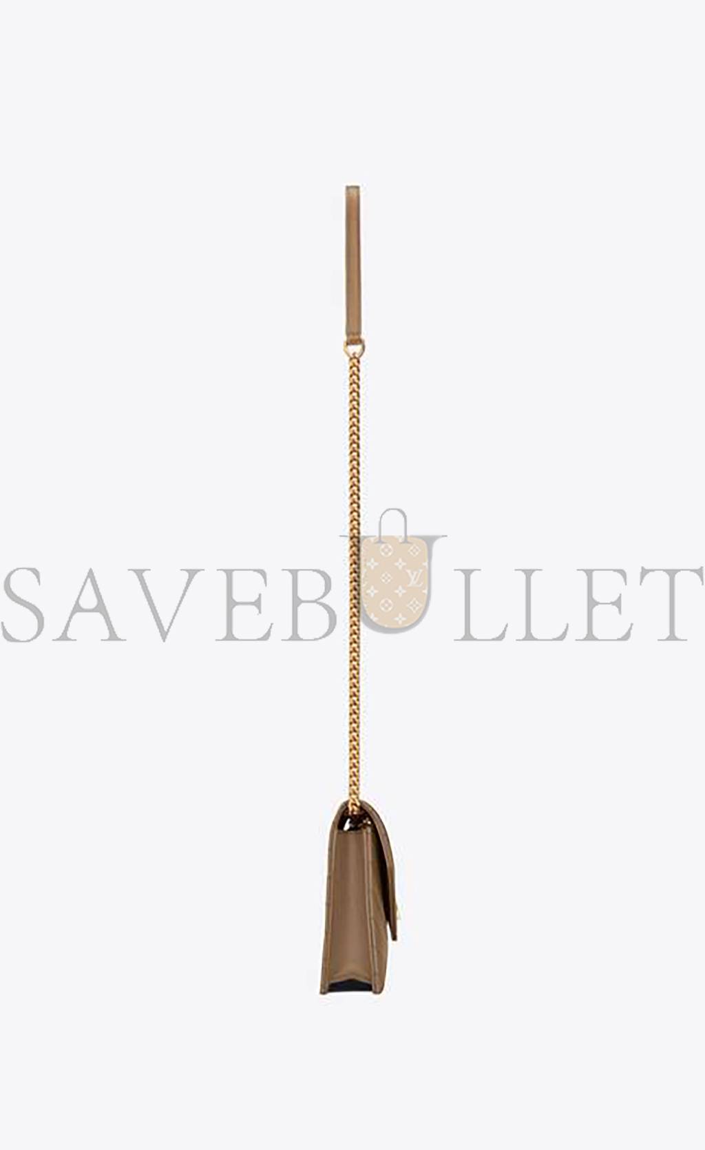 YSL CASSANDRE MATELASSÉ ENVELOPE CHAIN WALLET IN GRAIN DE POUDRE EMBOSSED LEATHER 695108BOW012346 (19*12.5*3.5cm)