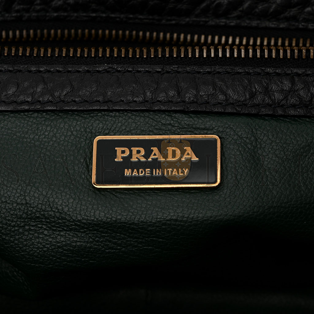 PRADA CERVO BERLINO SATCHEL BLACK (31*20*15cm)