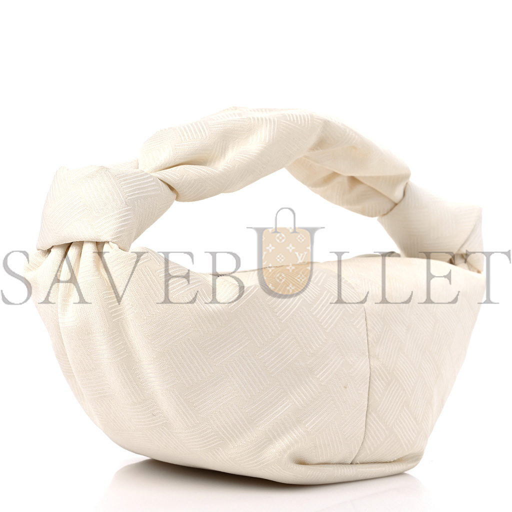 BOTTEGA VENETA JACQUARD MINI DOUBLE KNOT BAG IVORY  (28*10cm)