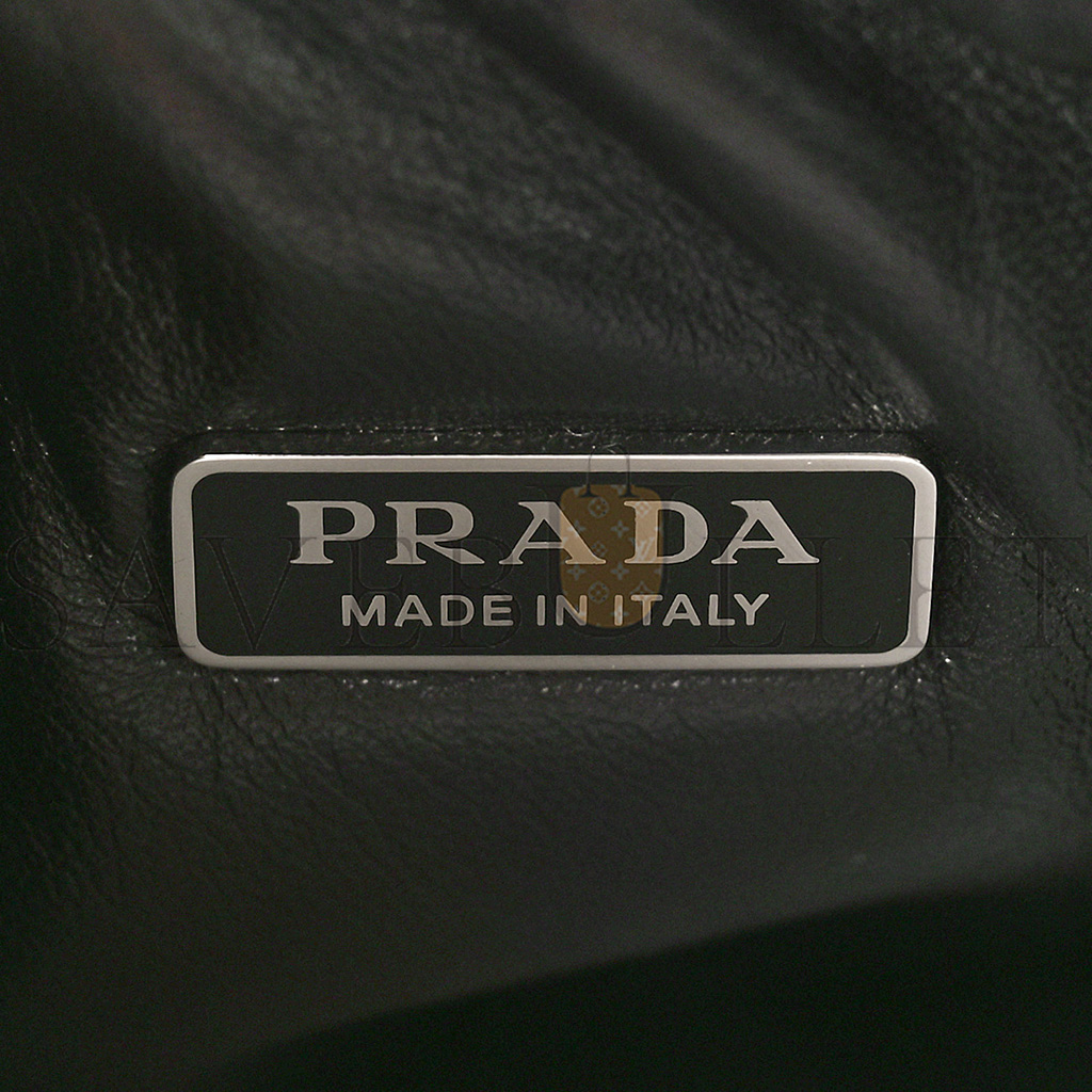 PRADA SOFT NAPPA SMALL PADDED SHOULDER BAG BLACK (30*25*11cm)