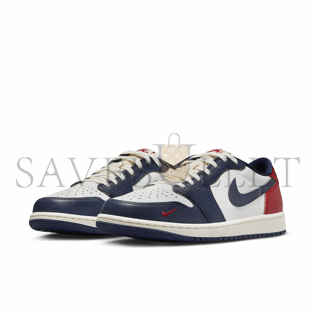 NIKE AIR JORDAN 1 LOW OG GYM RED & MIDNIGHT NAVY HQ2993-100