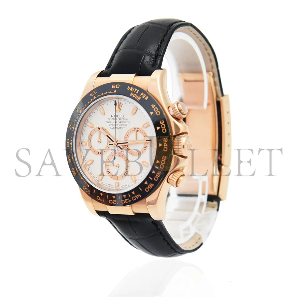 ROLEX DAYTONA ROSE GOLD 40MM IVORY CREAM DIAL WATCH 116515LN