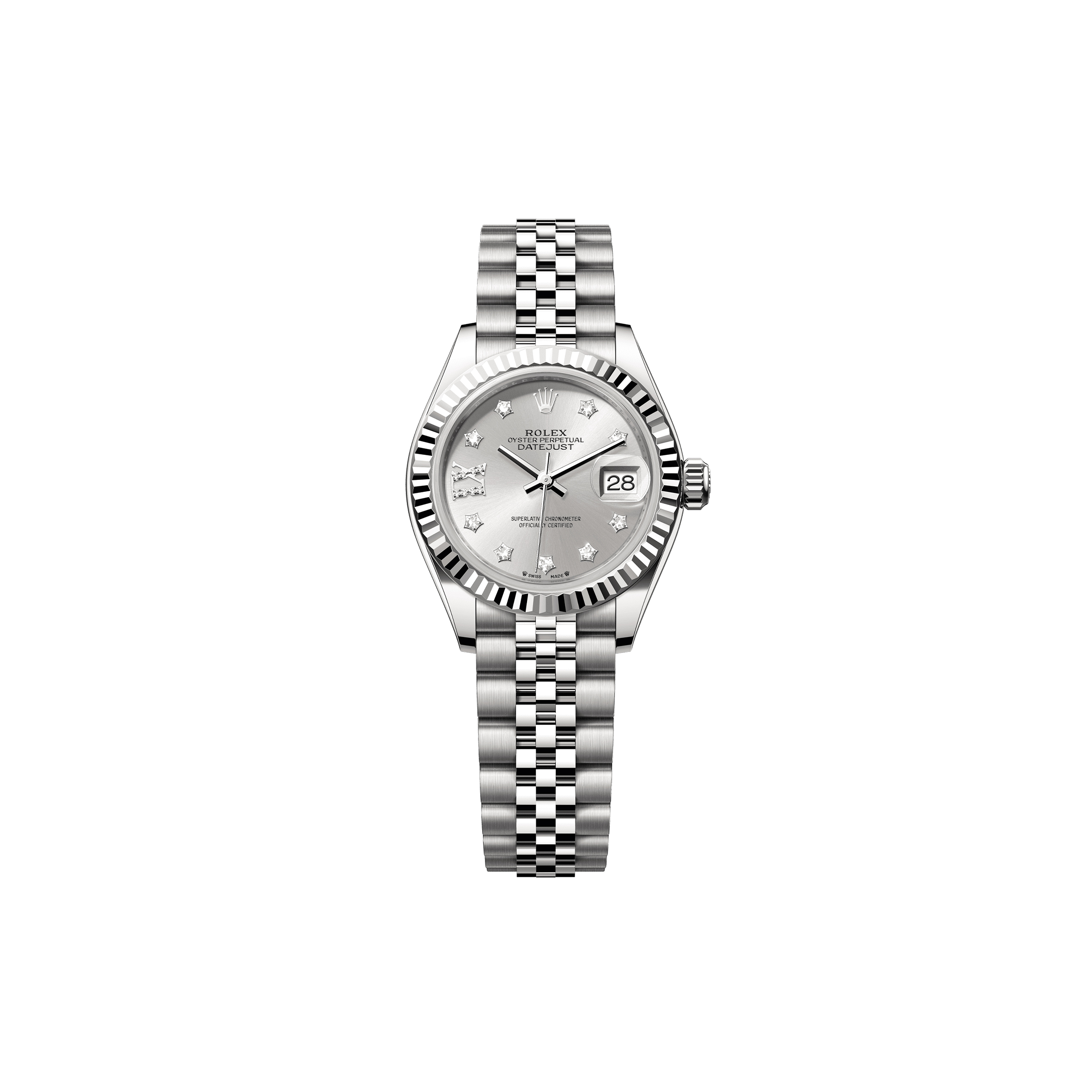 ROLEX LADY-DATEJUST 28 MM, OYSTERSTEEL AND WHITE GOLD WATCH 279174