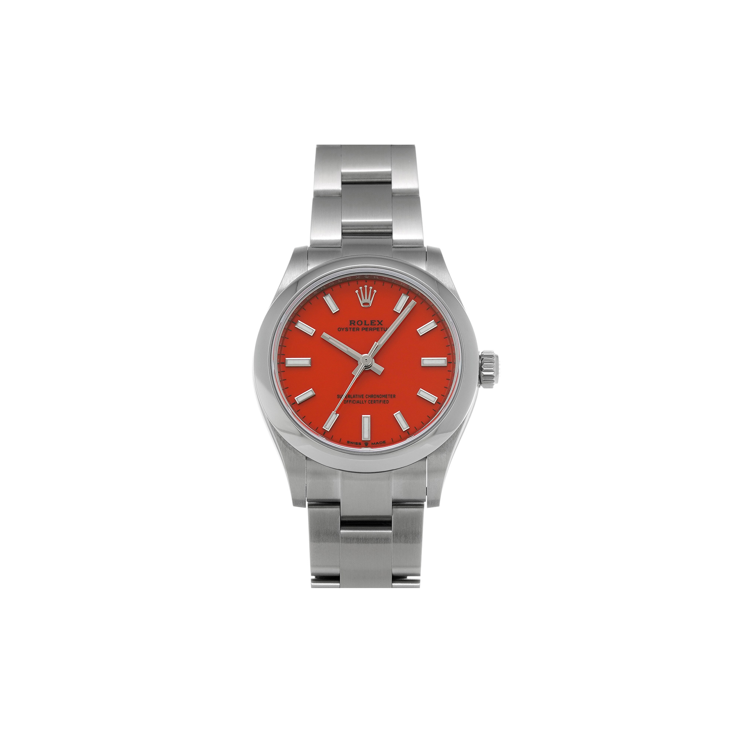 ROLEX OYSTER PERPETUAL CORAL RED WATCH 277200