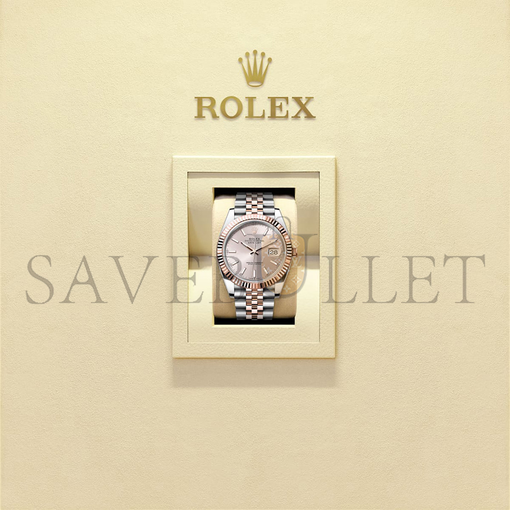 ROLEX DATEJUST 41 OYSTER, 41 MM, OYSTERSTEEL AND EVEROSE GOLD WATCH 126331-0010