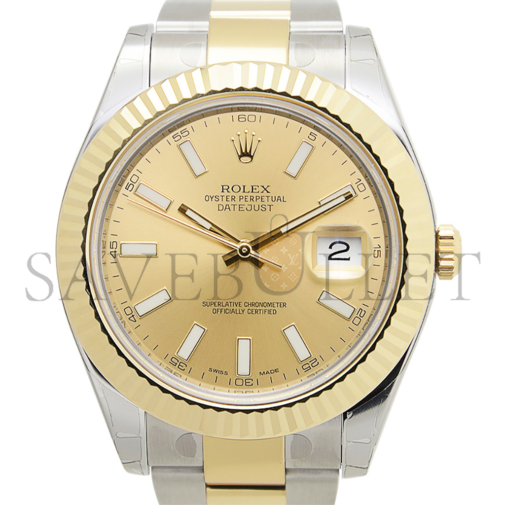 ROLEX DATEJUST CHAMPAGNE DIAL WATCH 116333