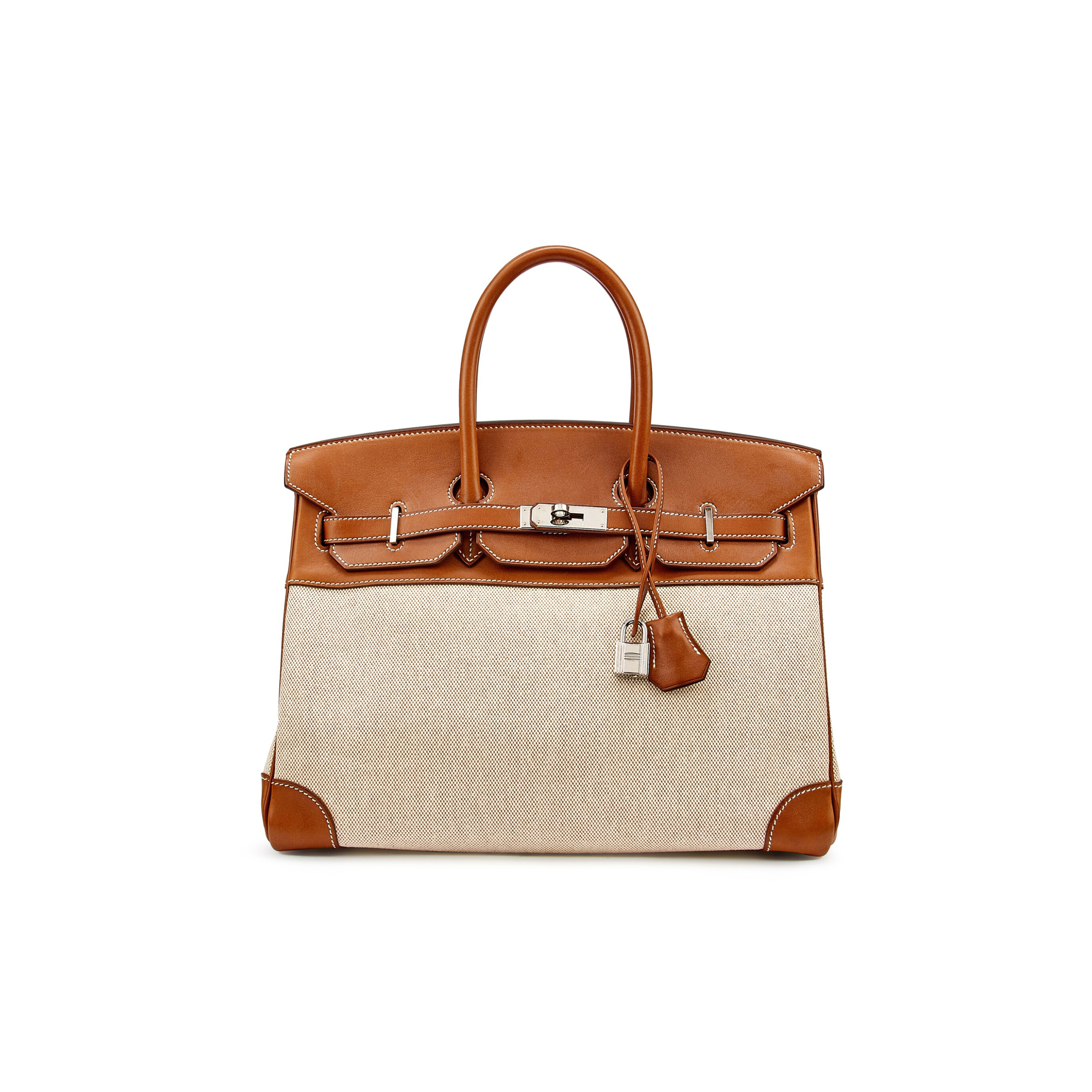 HERMES MASTER BIRKIN 35 CALICO AND GOLDEN BROWN LEATHER BAG 8023220073 (35*24*18cm)