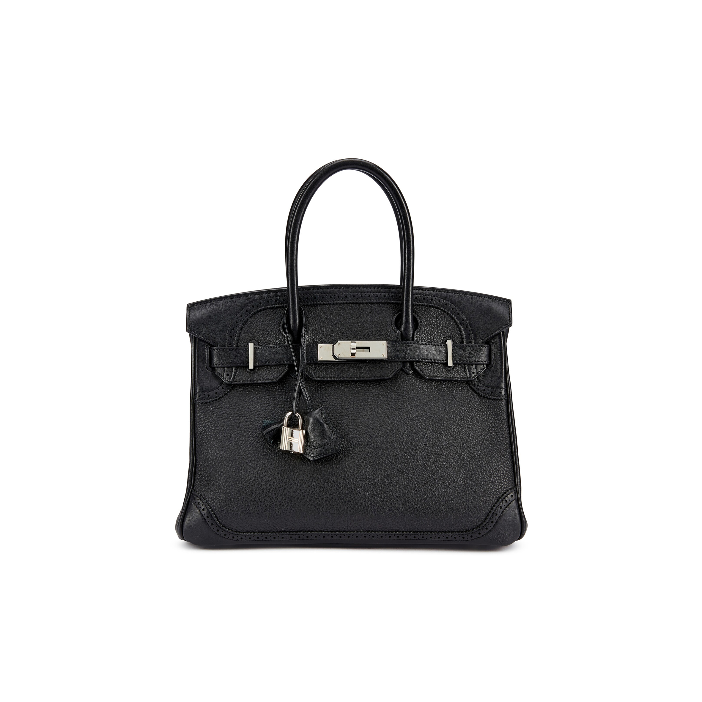 HERMES MASTER BIRKIN 30 WIFT WITH TOGO LEATHER BLACK SILVER BUCKLE BAG 195482 (30*22*15cm)