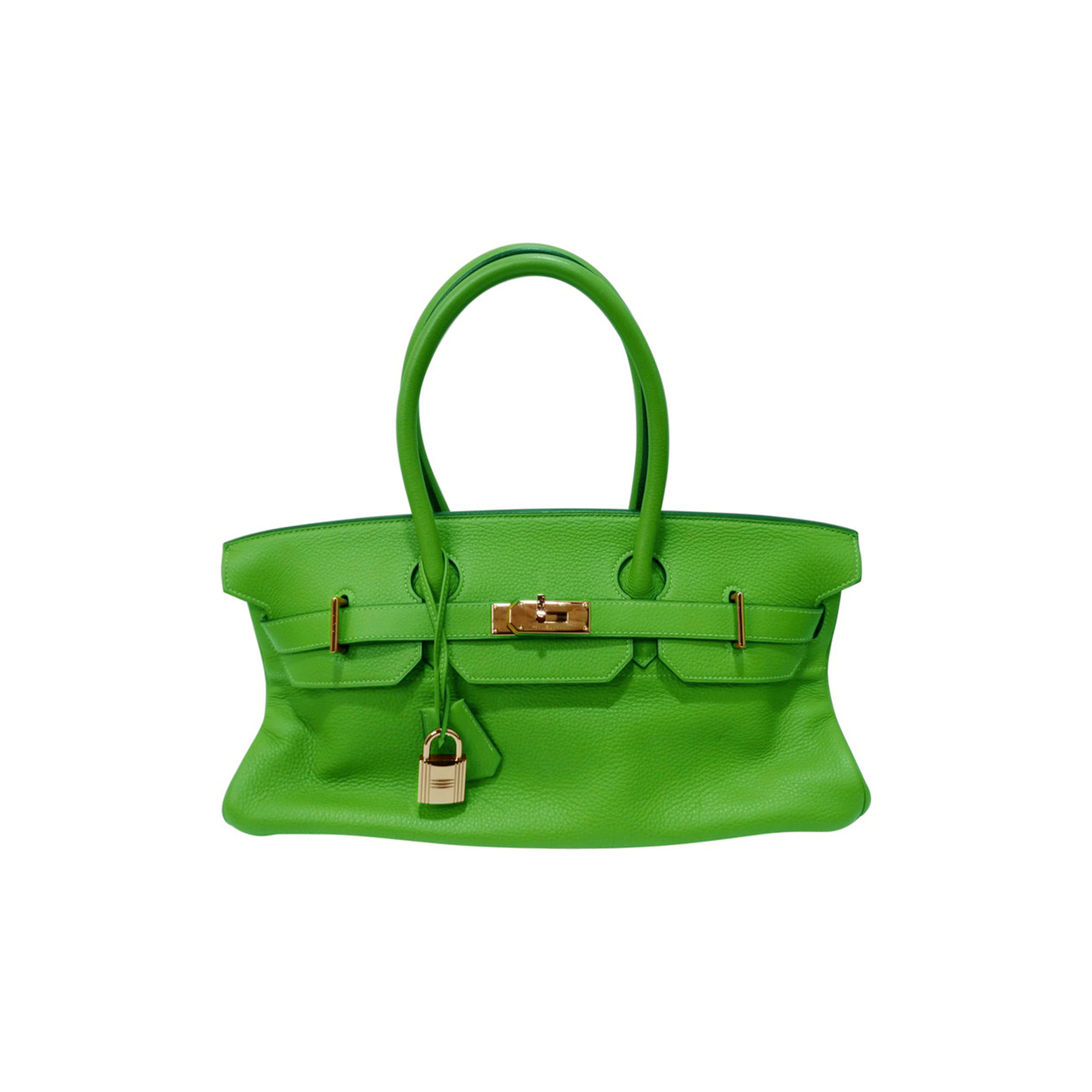 HERMES MASTER SHOULDER BIRKIN 42 TOGO LEATHER BAMBOO GREEN GOLD BUCKLE BAG 78603232 (42*21*16cm)