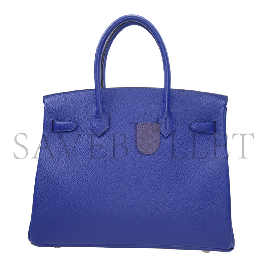 HERMES MASTER BIRKIN 35 TOGO LEATHER ELECTRIC BLUE SILVER BUCKLE BAG H028369CK7T (35*28*18cm)