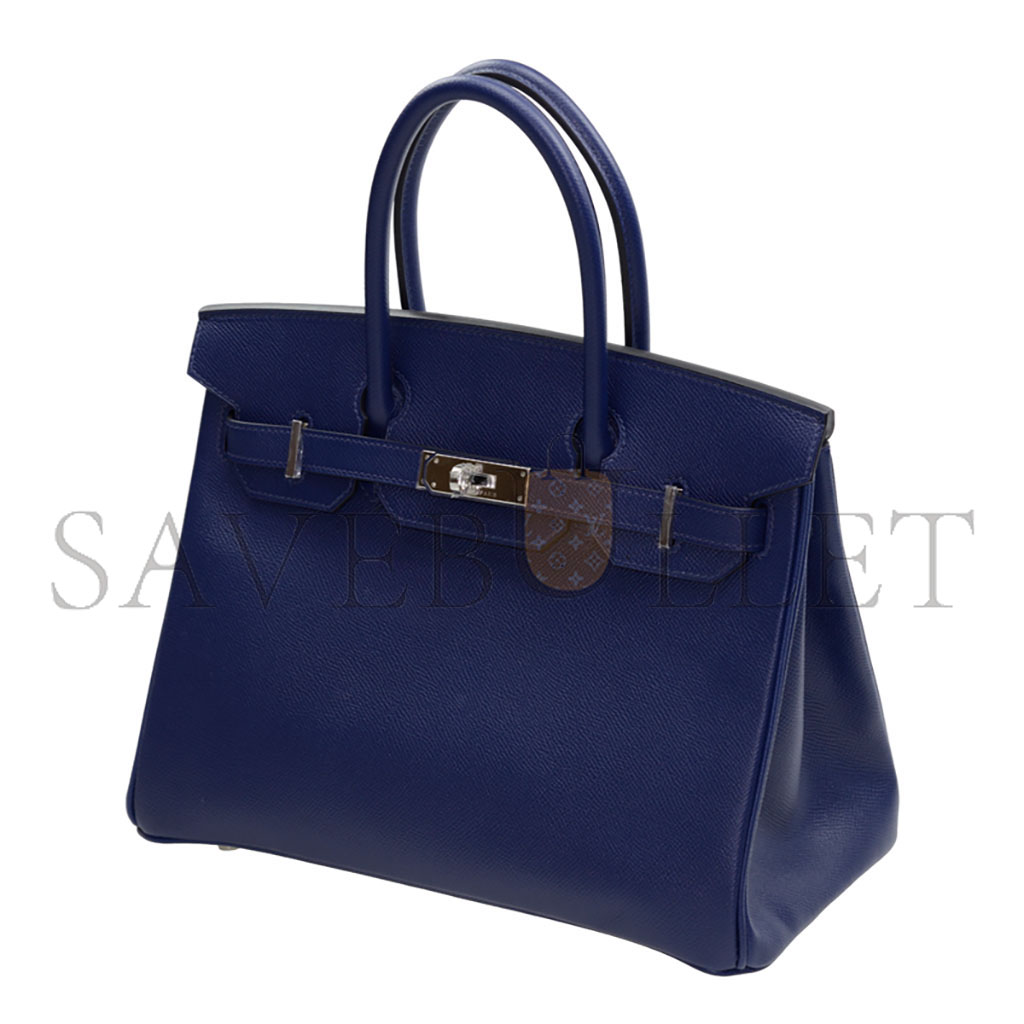 HERMES MASTER BIRKIN 30 TOGO LEATHER ROYAL BLUE SILVER BUCKLE BK3073EPSS (30*23*15cm)