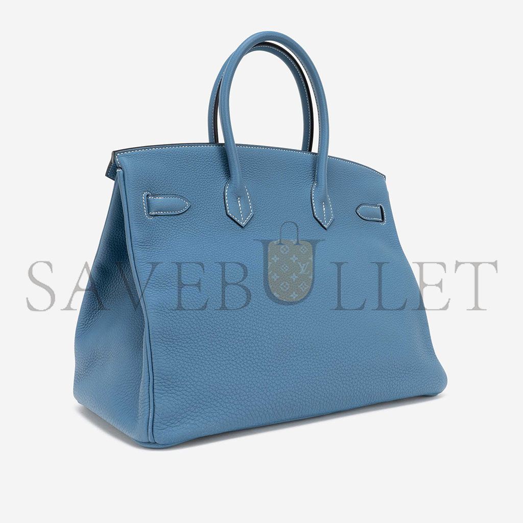 HERMÈS MASTER BIRKIN 35 TOGO BLUE JEAN SILVER BUCKLE BAG H028369CK75 (35*25*19cm)