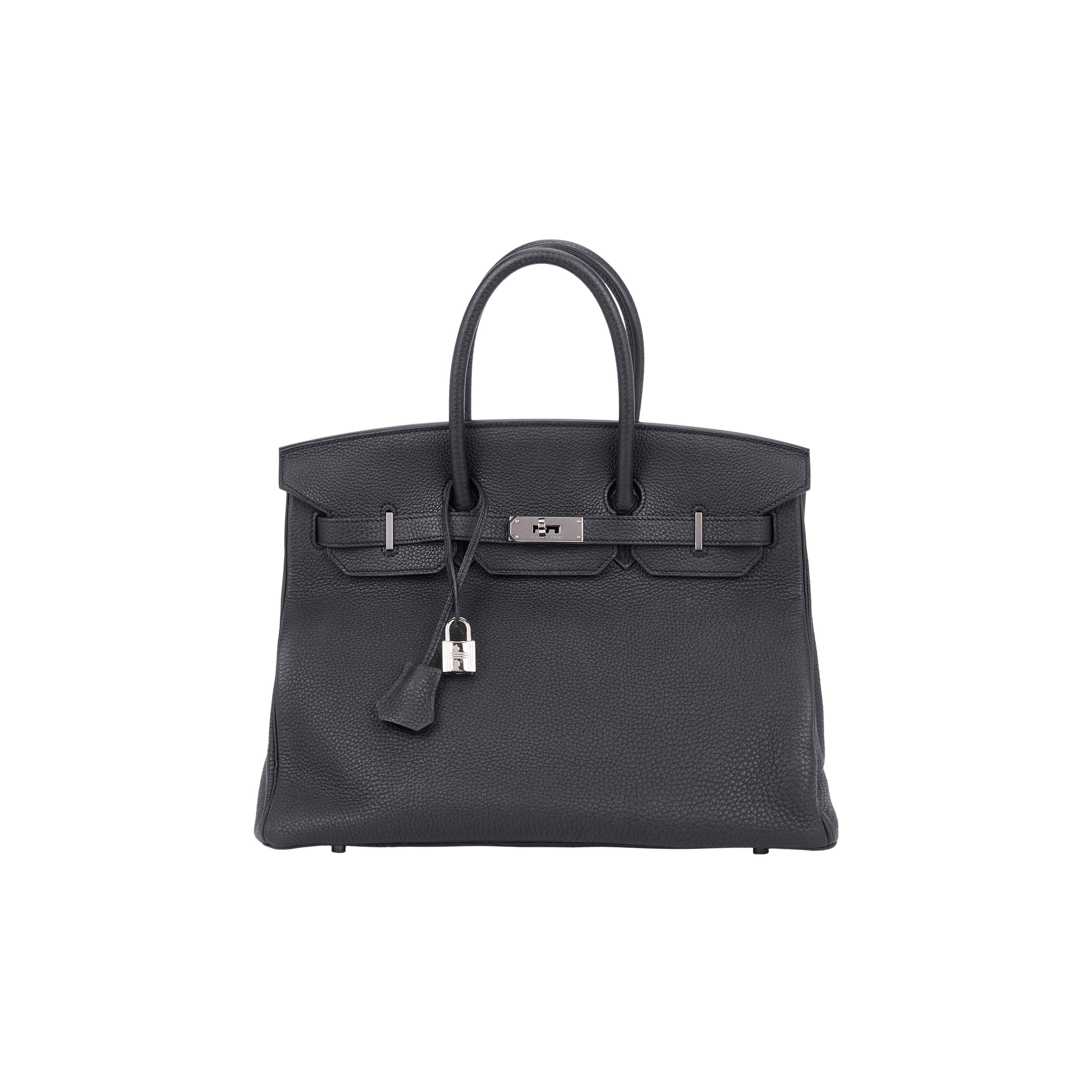 HERMES MASTER BIRKIN 35 TOGO LEATHER BLACK SILVER BUCKLE BAG H028369CK89 (35*28*18cm)