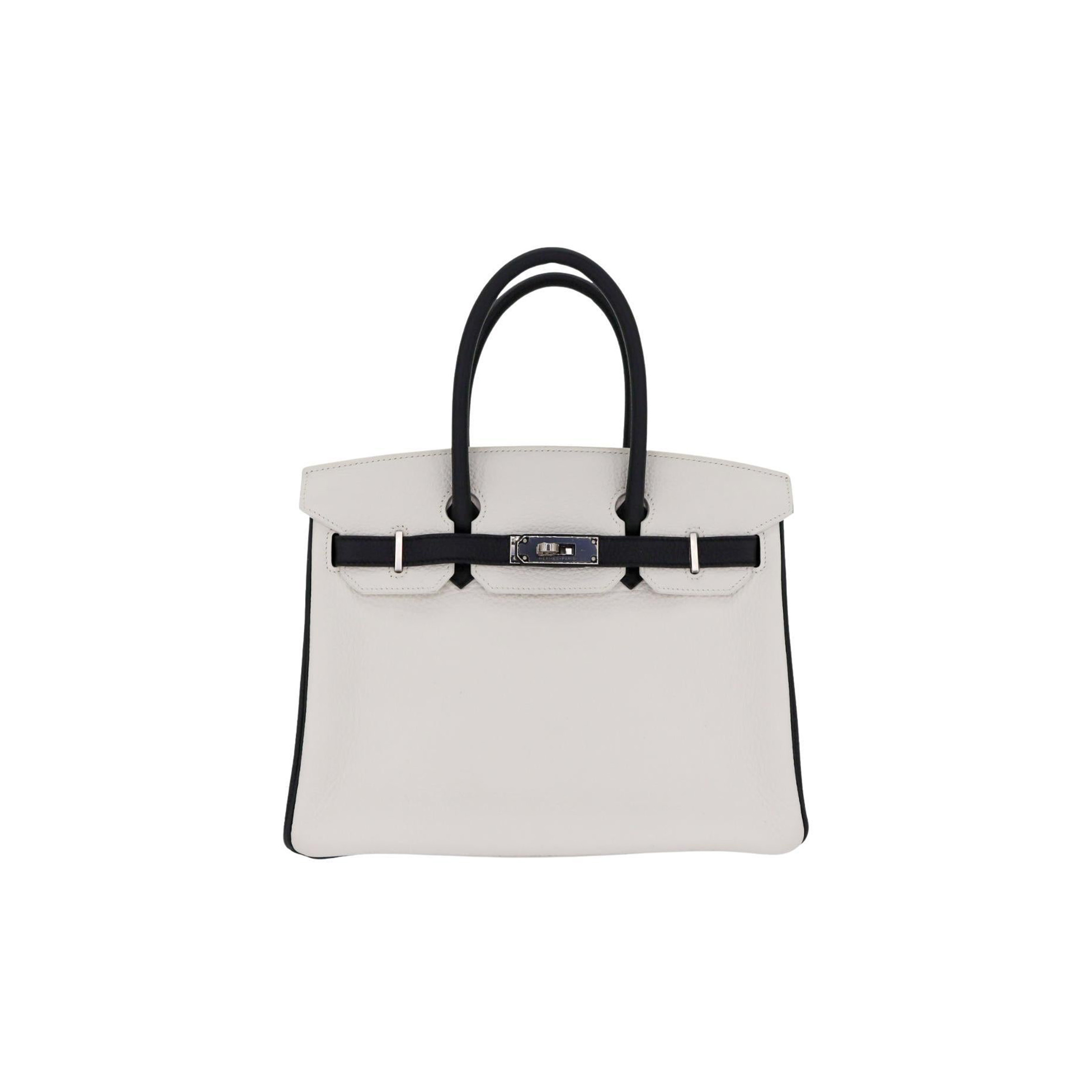 HERMES MASTER BIRKIN 30 TOGO LEATHER MILKSHAKE WHITE SILVER BUCKLE BAG 2632222857052 (30*23*15cm)