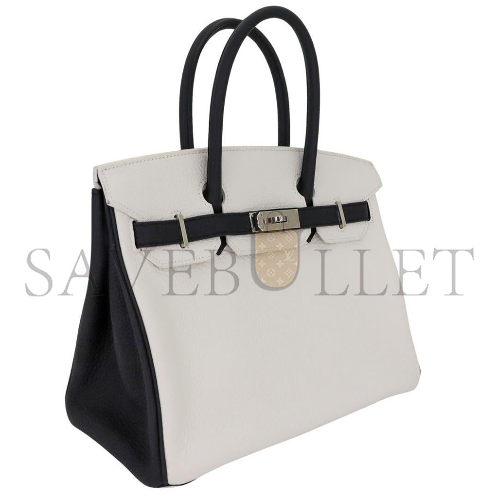 HERMES MASTER BIRKIN 30 TOGO LEATHER MILKSHAKE WHITE SILVER BUCKLE BAG 2632222857052 (30*23*15cm)