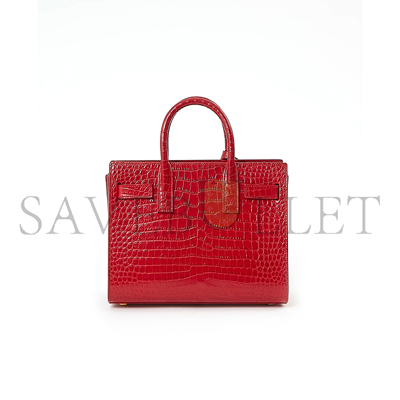 YSL RED CROC EMBOSSED NANO SAC DE JOUR BAG LU84822960252 (26*20.5*12.5cm)