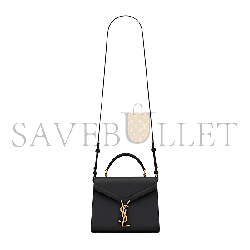 YSL CASSANDRA MINI TOP HANDLE BAG IN GRAIN DE POUDRE EMBOSSED LEATHER 623930BOW0W1000 (20*16*7.5cm)