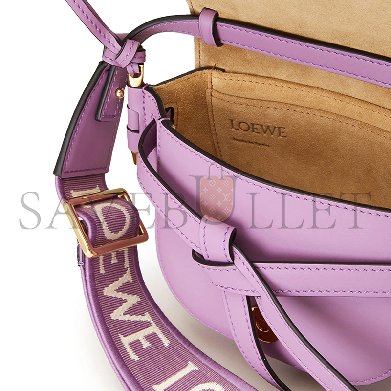 LOEWE MINI GATE DUAL BAG IN SOFT CALFSKIN AND JACQUARD A650N46X13-654 (21*12.5*9.5cm)