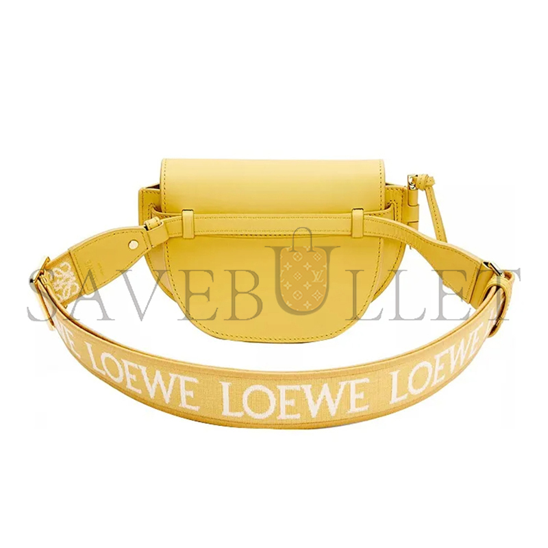 LOEWE MINI GATE DUAL BAG IN SOFT CALFSKIN AND JACQUARD A650N46X13-7969 (21*12.5*9.5cm)