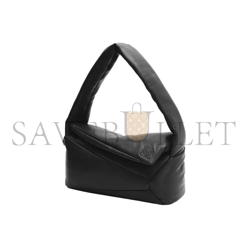 LOEWE PUFFER PUZZLE HOBO BAG IN SHINY NAPPA LAMBSKIN A510J67X13-1100 (28*10*14cm)