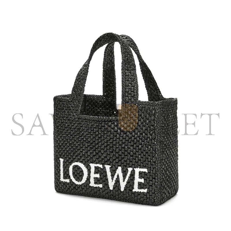 LOEWE SMALL LOEWE FONT TOTE IN RAFFIA A685B59X01-1100 (24*19.5*11cm)