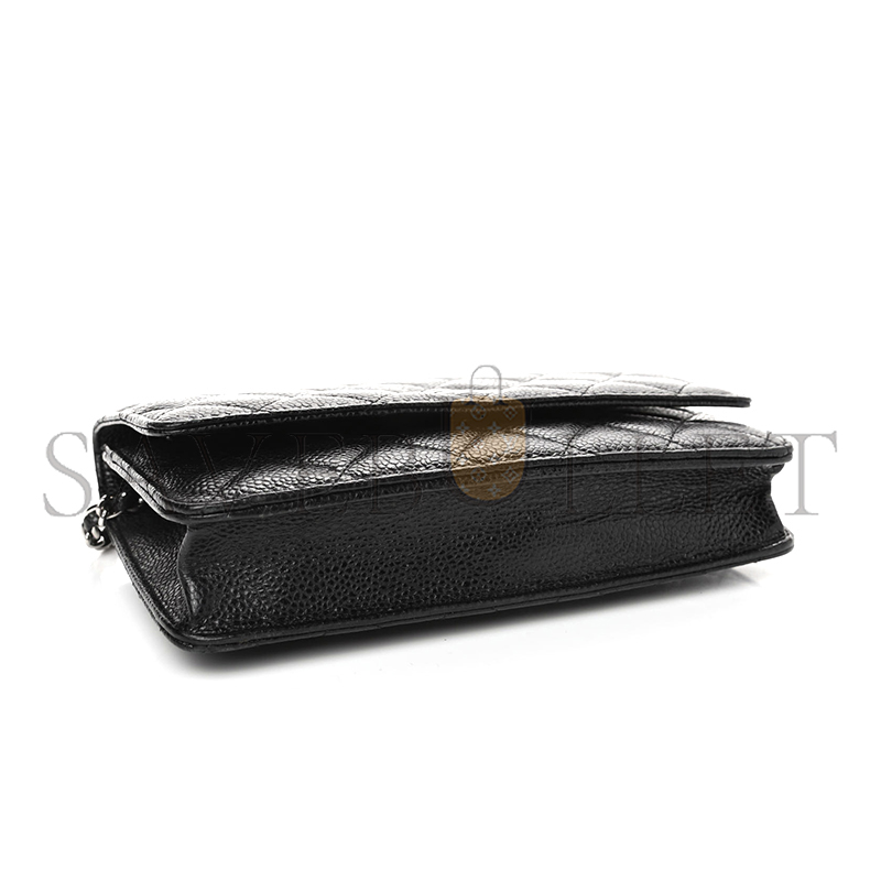 CHANEL CAVIAR QUILTED WALLET ON CHAIN WOC BLACk AP0250 (19*12*4.5cm)
