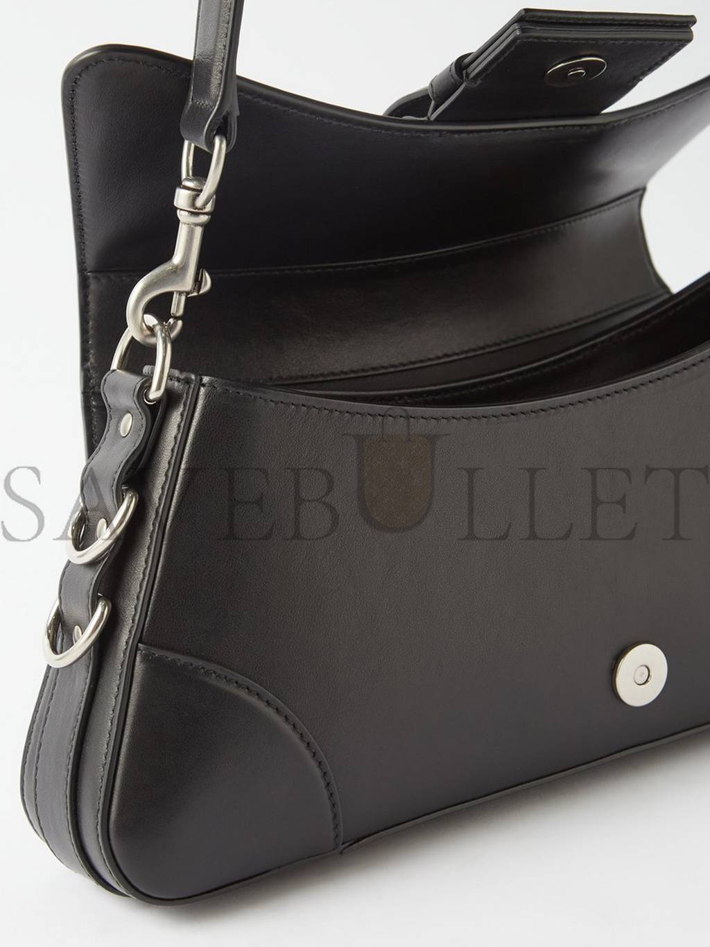 BALENCIAGA BLACK LINDSAY M BUCKLED LEATHER SHOULDER BAG MATCHESFASHION US (34.7*15.2*6cm)