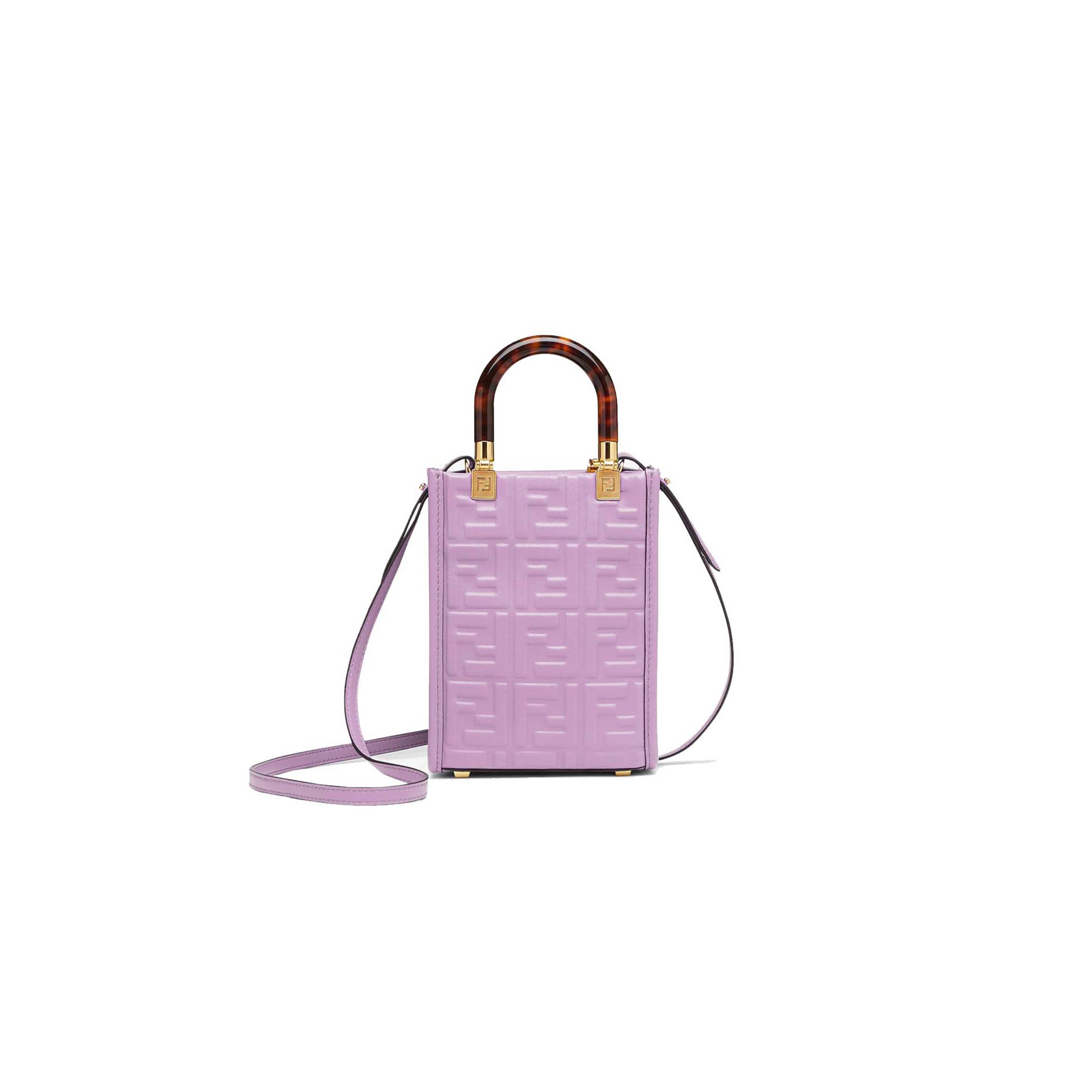 FENDI MINI SUNSHINE SHOPPER - PURPLE LEATHER MINI-BAG 8BS051AMCIF1JCO (18*13*6.5cm)