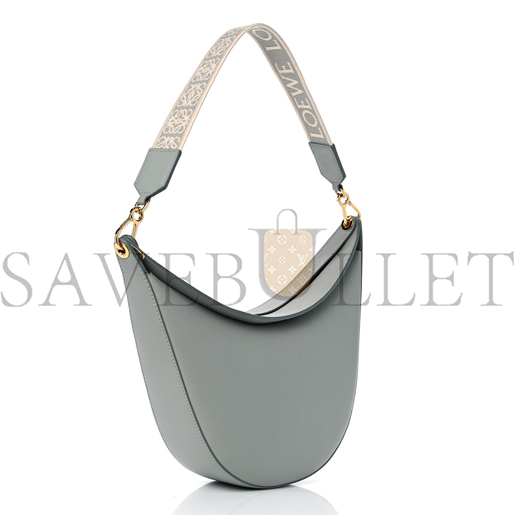 LOEWE SATIN CALFSKIN JACQUARD LUNA BAG ASH GREY (20*17*8cm)