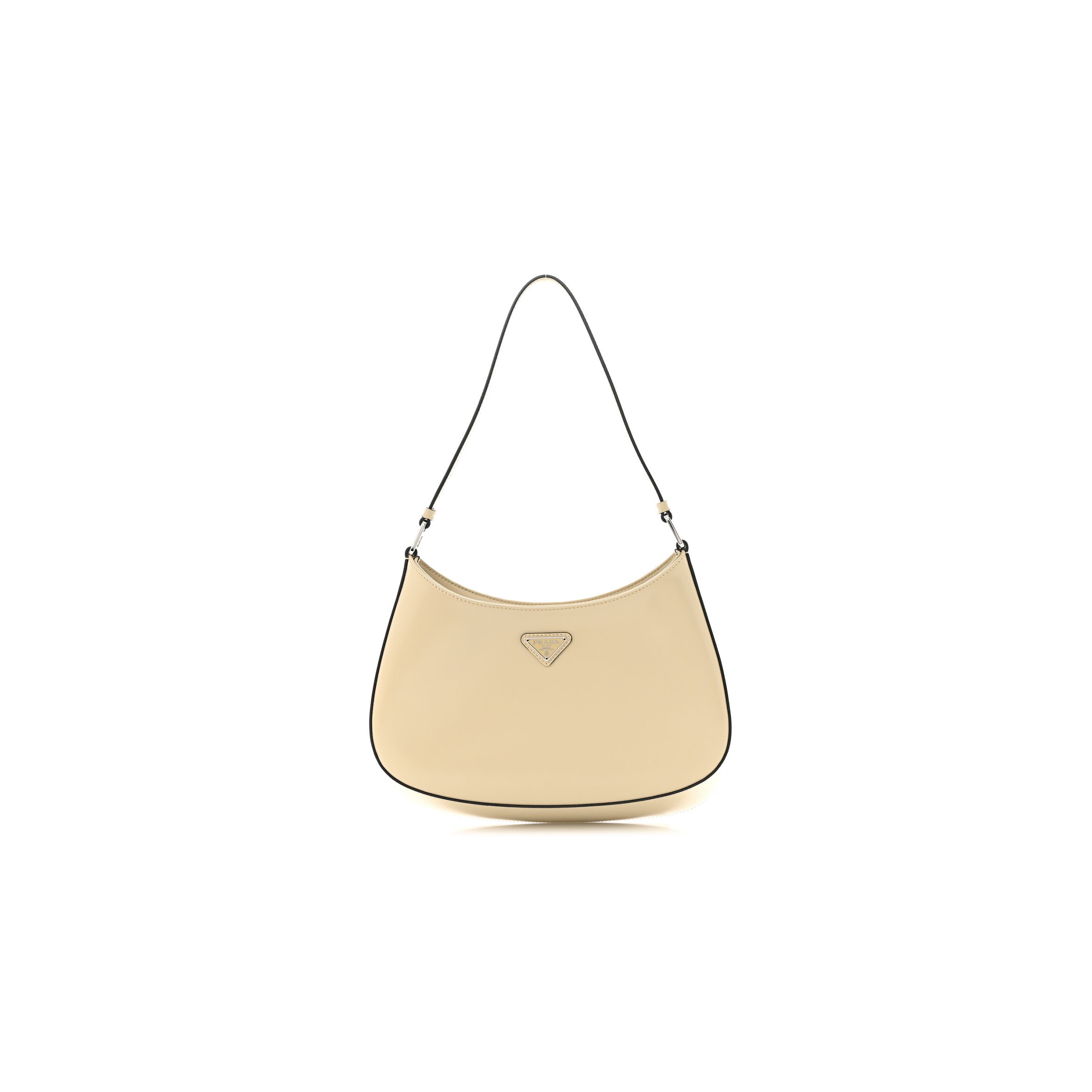 PRADA BRUSHED CALFSKIN CLEO SHOULDER BAG DESERT BEIGE (26*17*5cm)