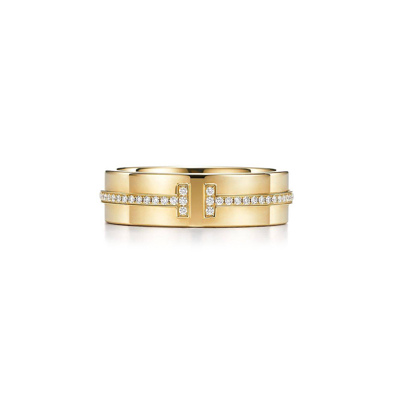 TIFFANY T WIDE DIAMOND RING IN 18K GOLD