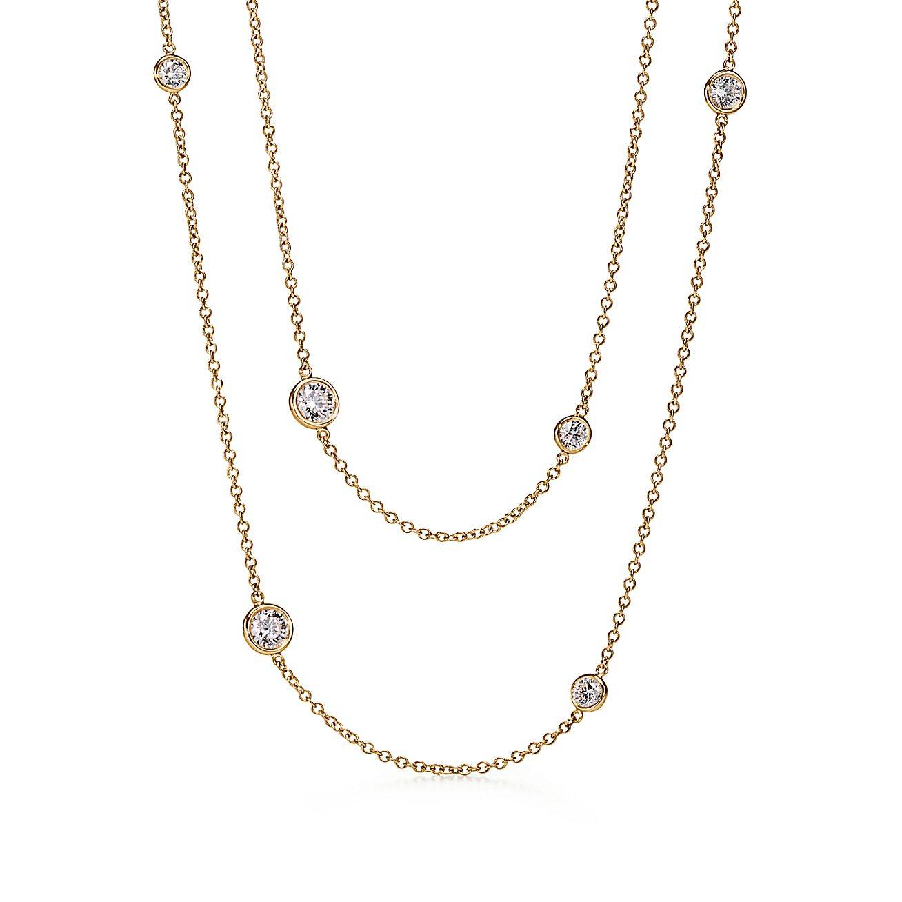 TIFFANY  ELSA PERETTI® DIAMONDS BY THE YARD® SPRINKLE NECKLACE IN YELLOW GOLD WITH DIAMONDS