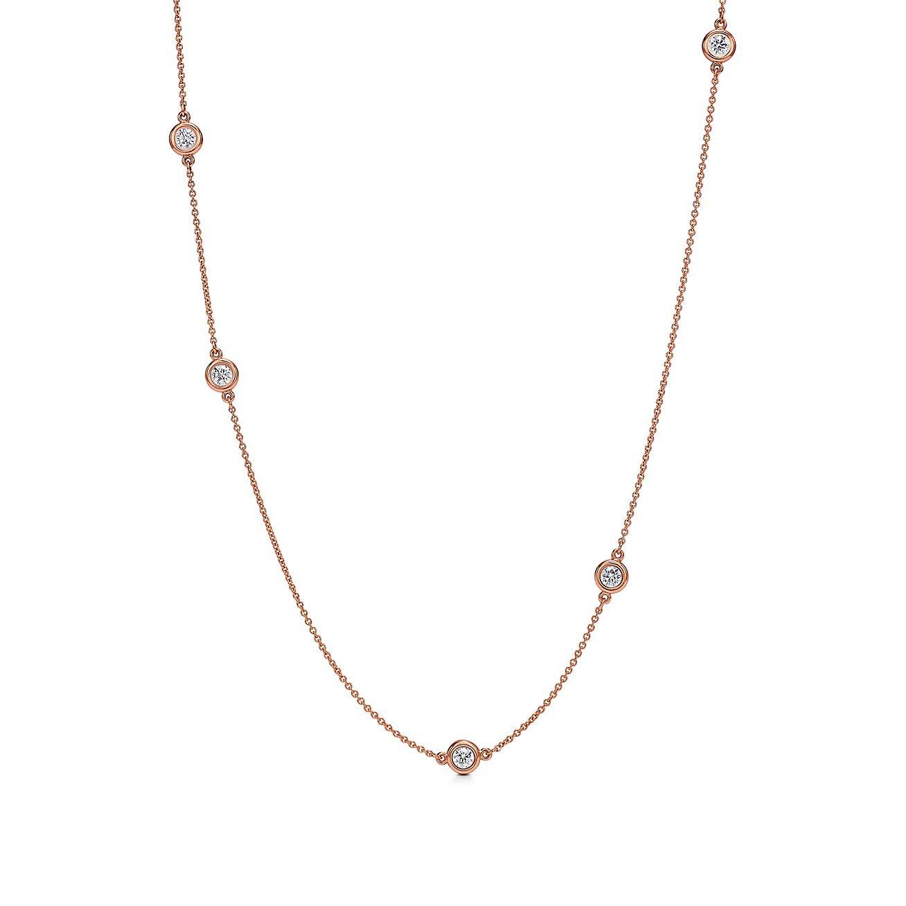 TIFFANY  ELSA PERETTI® DIAMONDS BY THE YARD® SPRINKLE NECKLACE IN ROSE GOLD