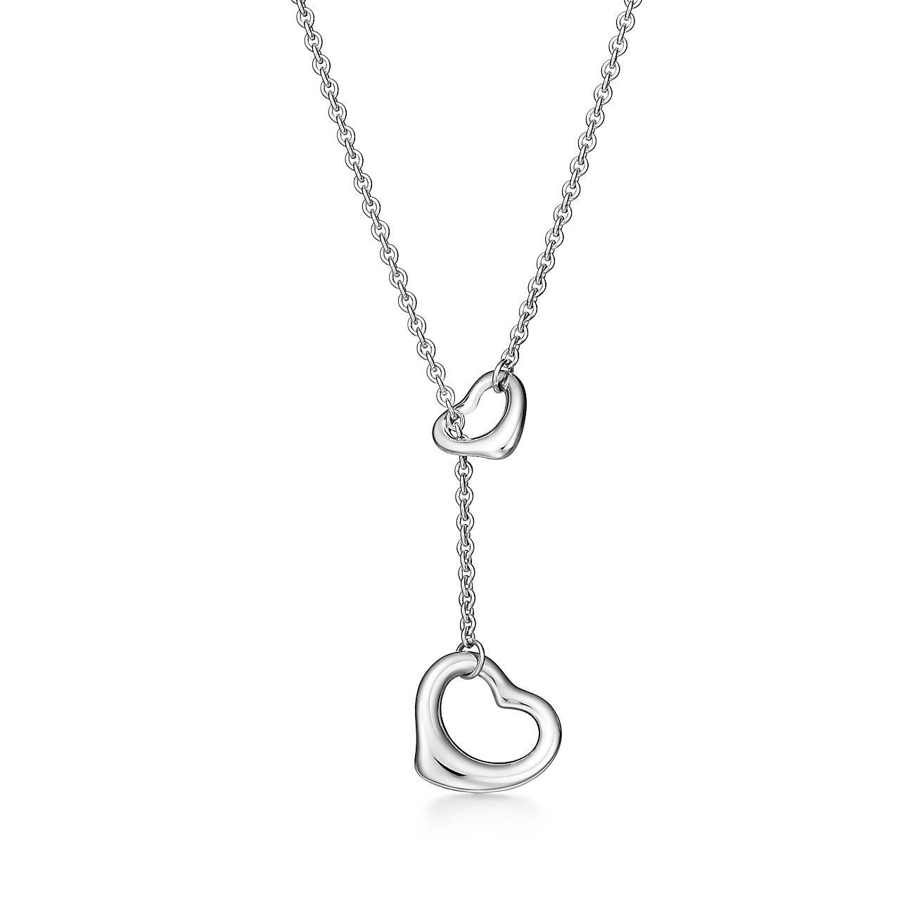 TIFFANY  ELSA PERETTI® OPEN HEART LARIAT NECKLACE IN SILVER, 16 MM