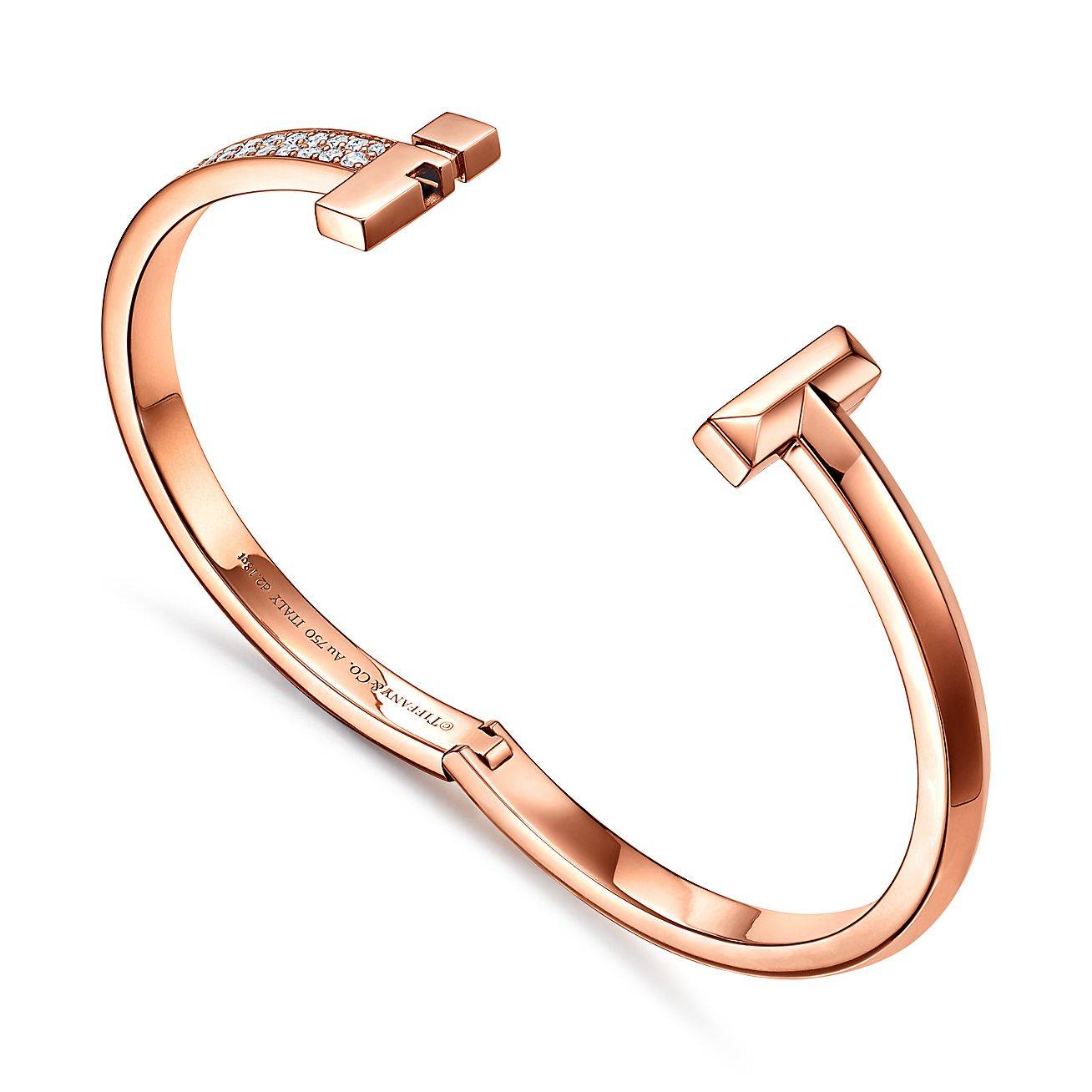 TIFFANY T T1 HINGED BANGLE IN ROSE GOLD, WIDE