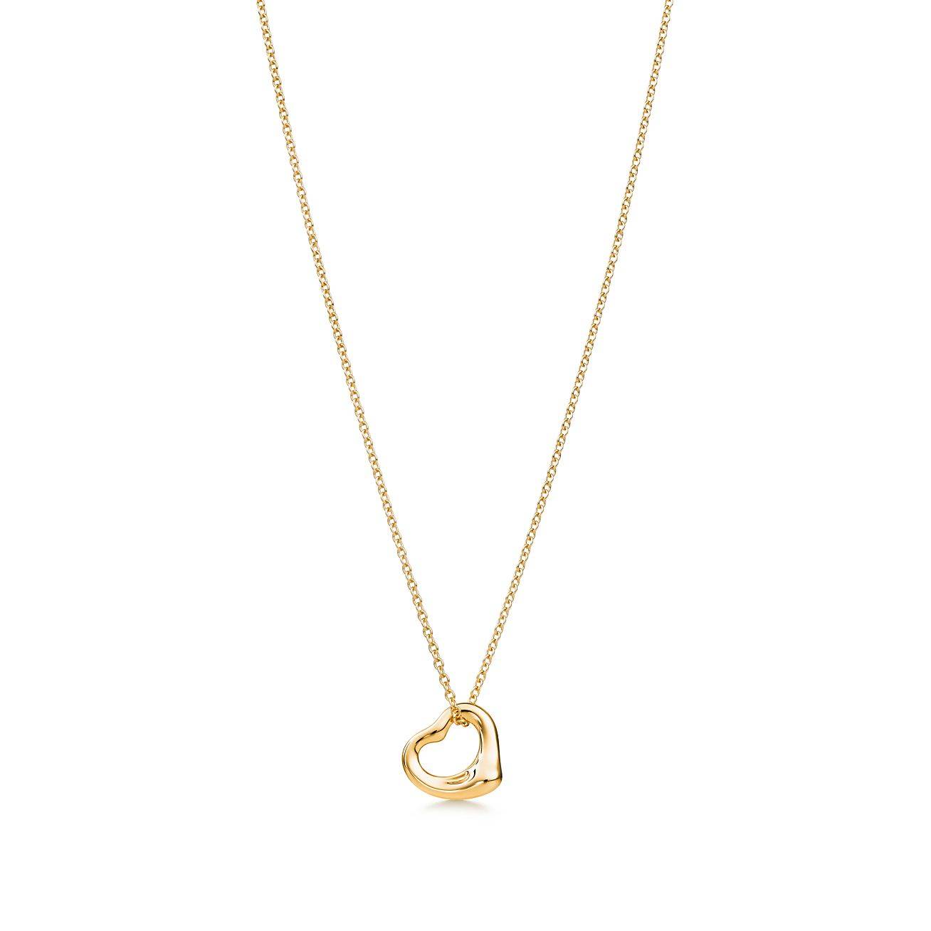 TIFFANY  ELSA PERETTI® OPEN HEART PENDANT IN YELLOW GOLD, 11 MM