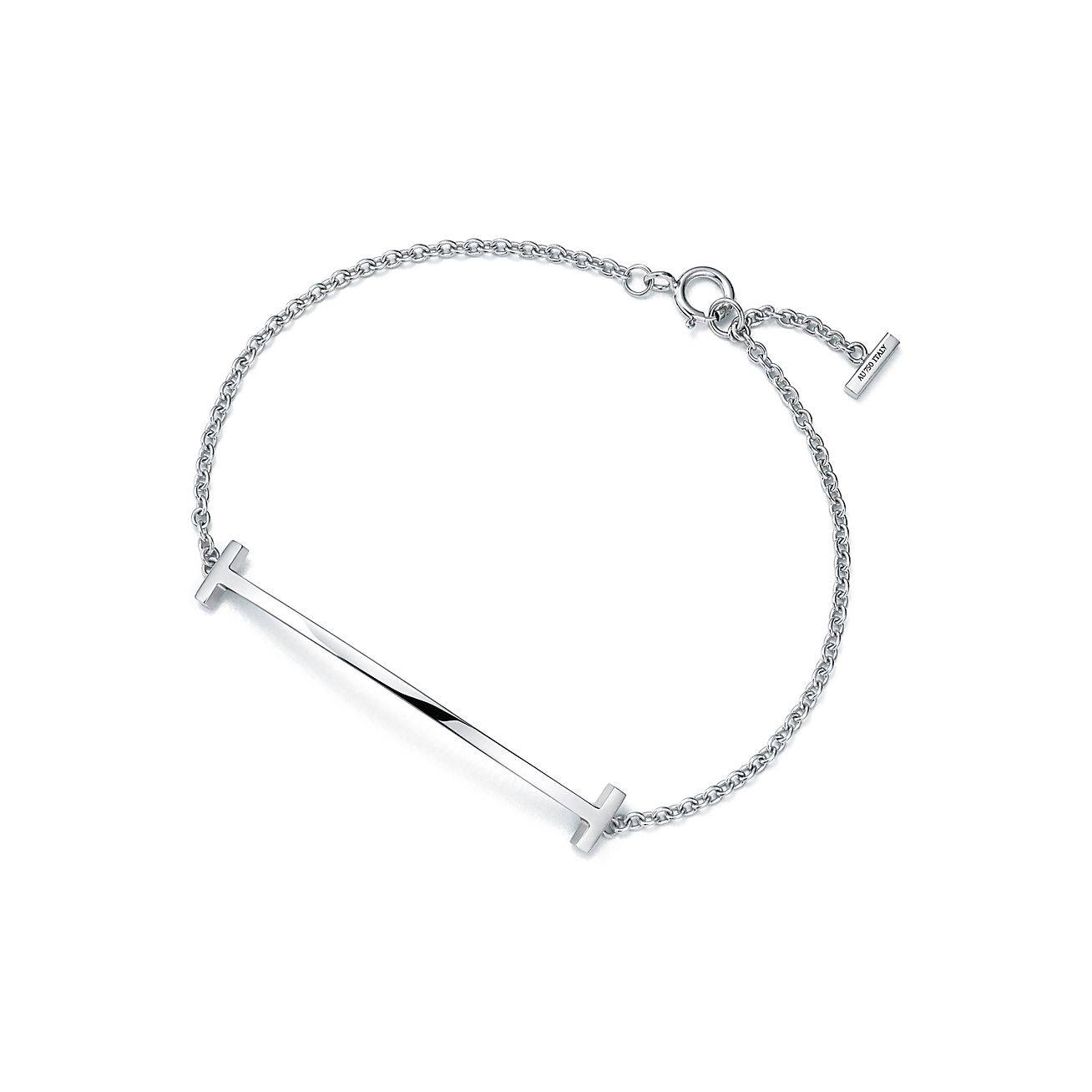 TIFFANY T SMILE BRACELET IN WHITE GOLD