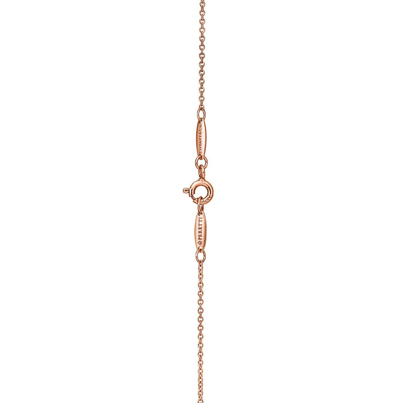 TIFFANY  ELSA PERETTI® OPEN HEART PENDANT IN 18K ROSE GOLD WITH DIAMONDS