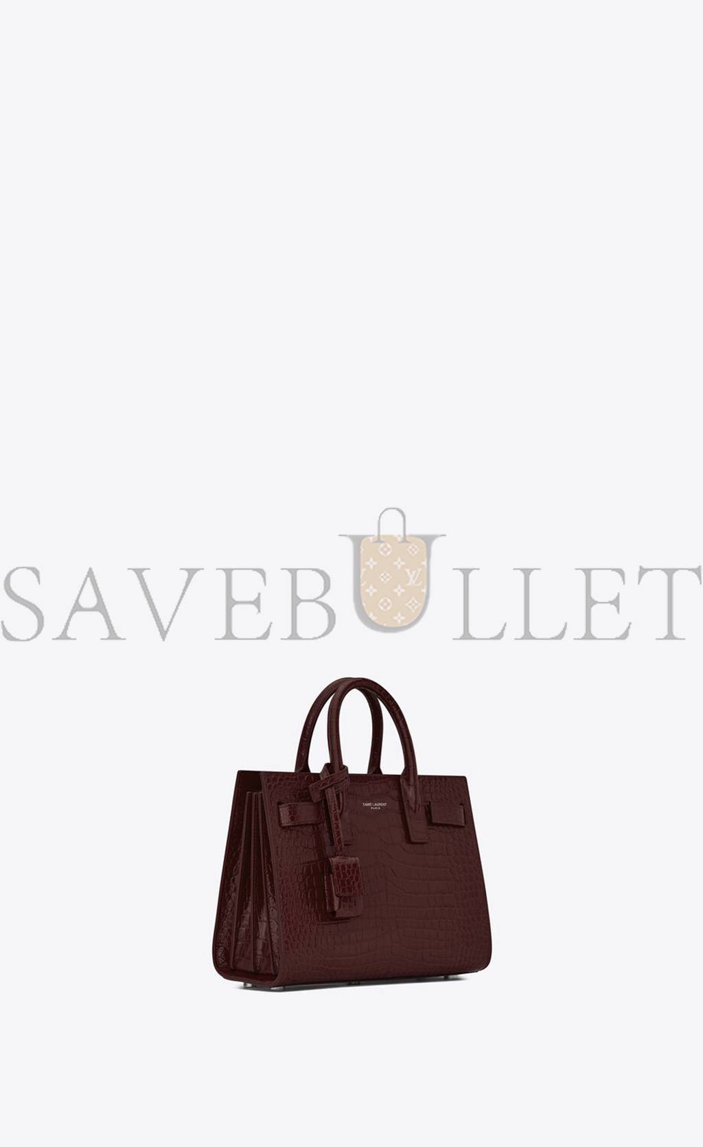 YSL SAC DE JOUR NANO IN EMBOSSED CROCODILE SHINY LEATHER 392035DND1N6475 (22*18*10.5cm)