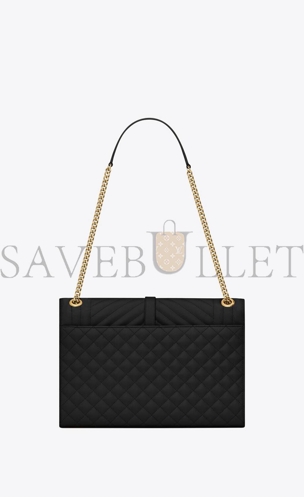 YSL ENVELOPE LARGE BAG IN MIX MATELASS&EACUTE; GRAIN DE POUDRE EMBOSSED LEATHER 600166BOW911000 (31*22*7.5cm)