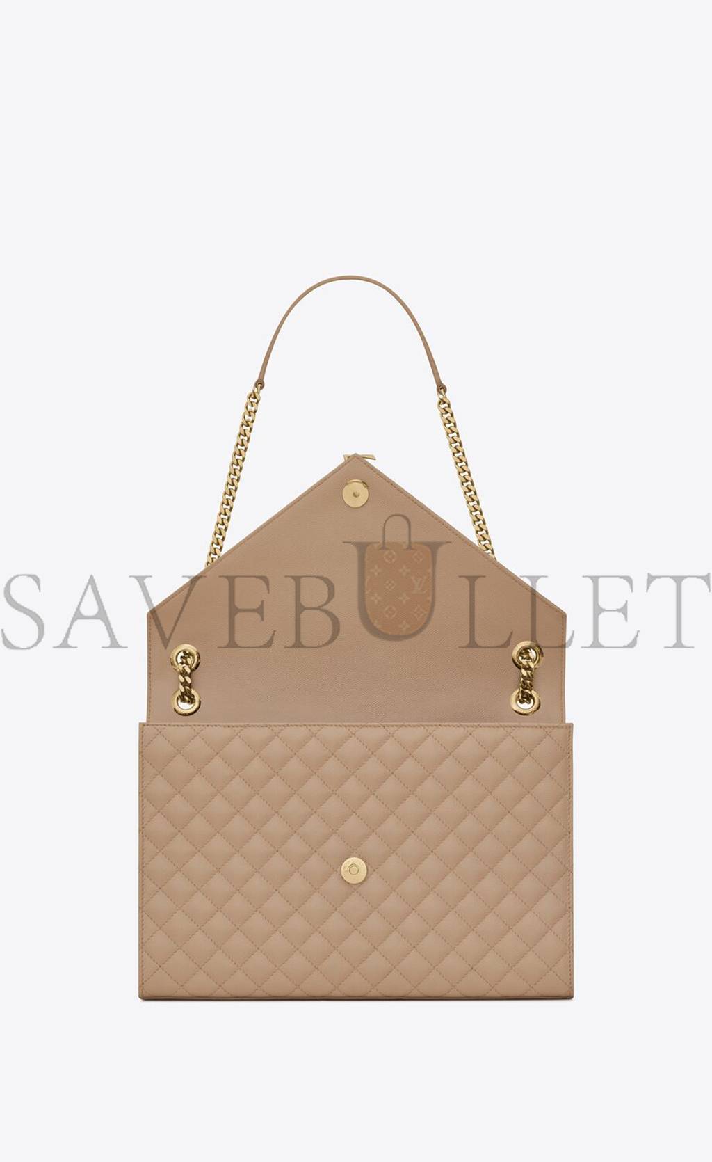 YSL ENVELOPE LARGE BAG IN MIX MATELASS&EACUTE; GRAIN DE POUDRE EMBOSSED LEATHER 600166BOW912721 (31*22*7.5cm)