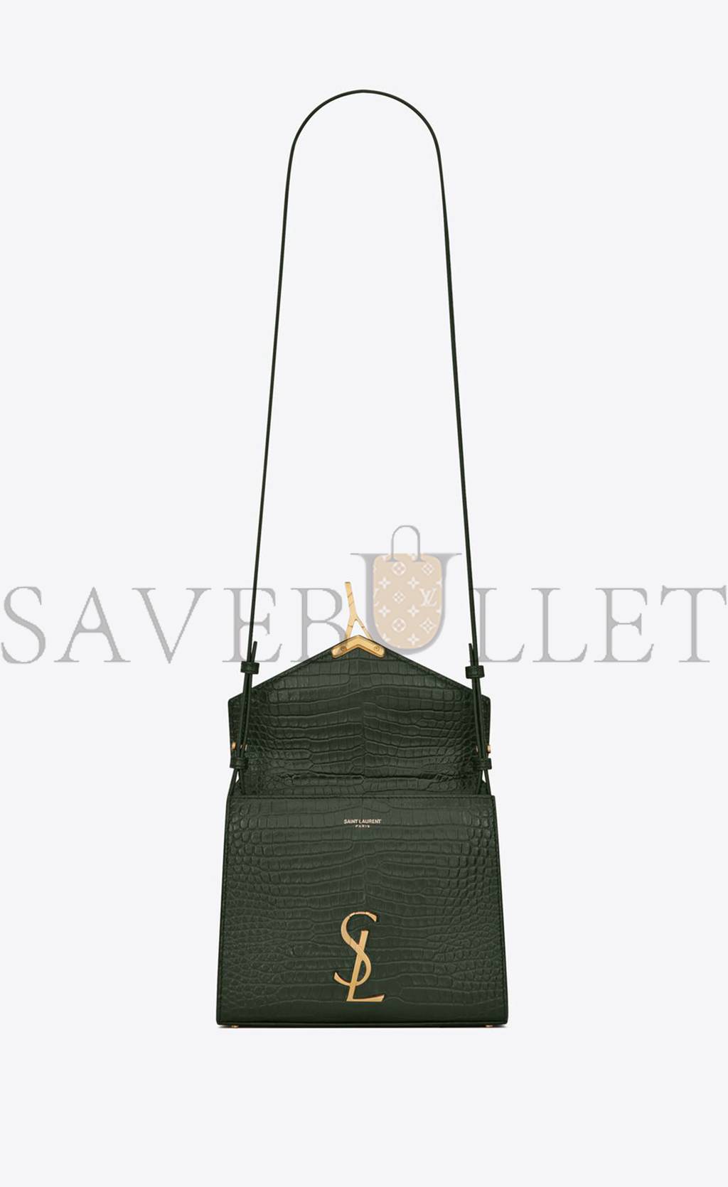 YSL CASSANDRA MINI TOP HANDLE BAG IN CROCODILE-EMBOSSED SHINY LEATHER 623930DND0J3144 (20*16*7.5cm)