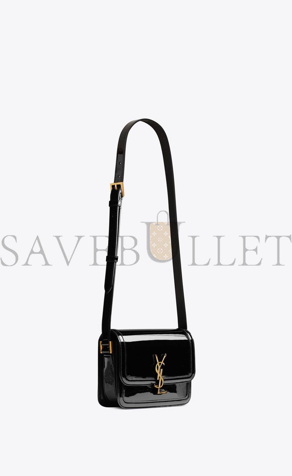 YSL SOLFERINO SMALL SATCHEL IN LACQUERED PATENT LEATHER 634306BMIIW1000 (18.5*14*6cm)