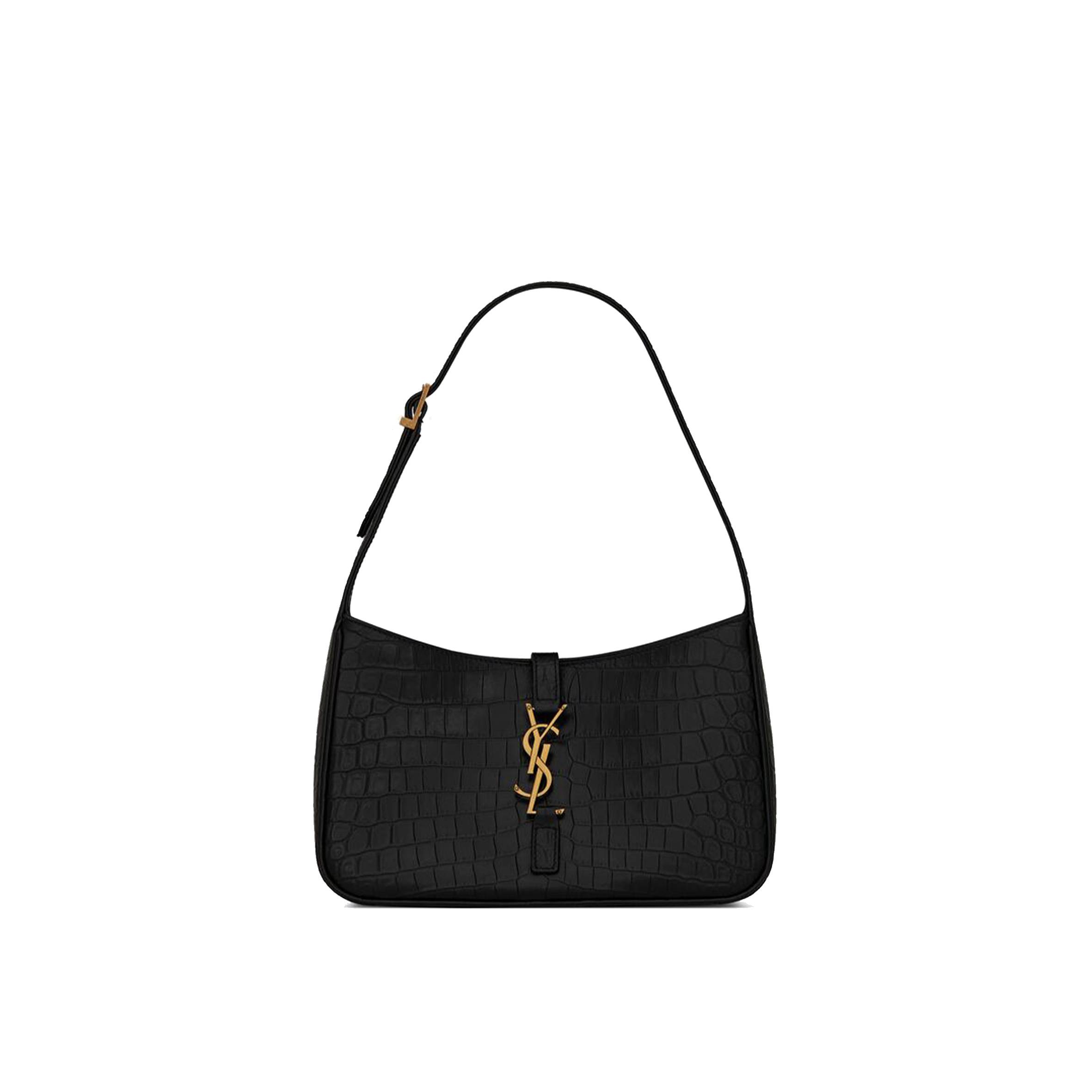 YSL LE 5 A 7 IN CROCODILE-EMBOSSED SHINY LEATHER 657228DZESW1062 (23*16*6.5cm)