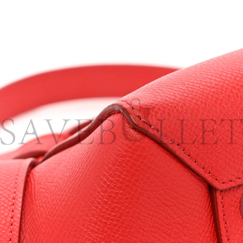 CELINE GRAINED CALFSKIN MINI BELT BAG COQUELICOT (32*30*18cm)