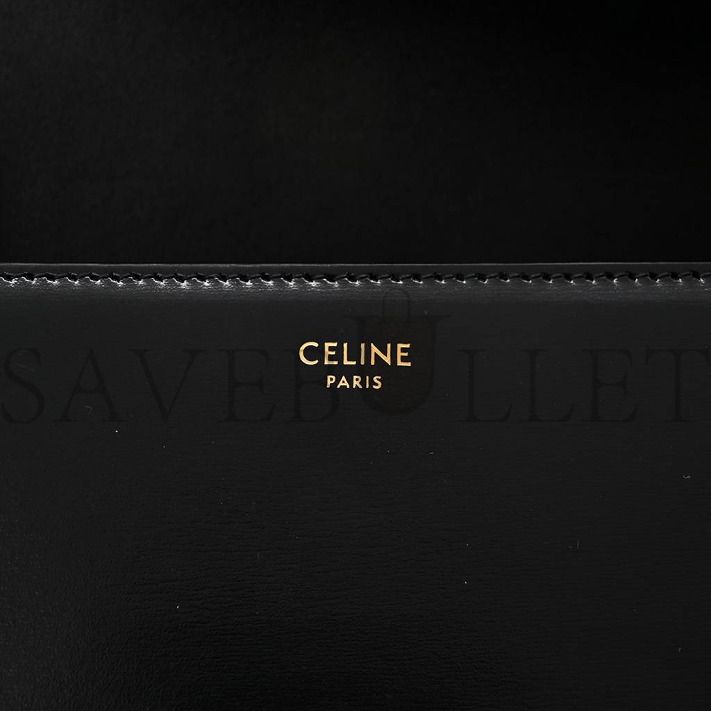 CELINE SHINY CALFSKIN TEEN TRIOMPHE BLACK (18*13*6cm)