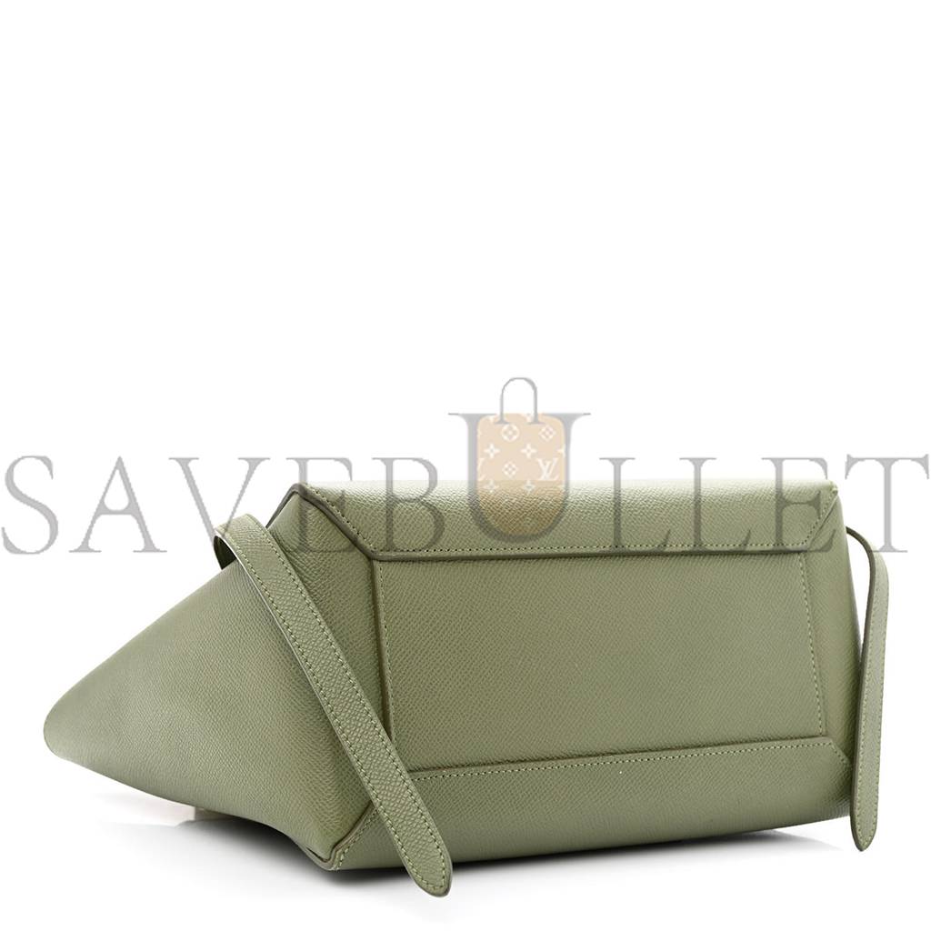 CELINE GRAINED CALFSKIN MICRO BELT BAG ARMY GREEN (23*22*13cm)